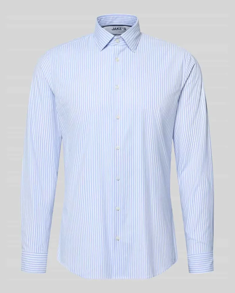 JAKE*S Slim Fit Businesshemd mit Kentkragen Bleu