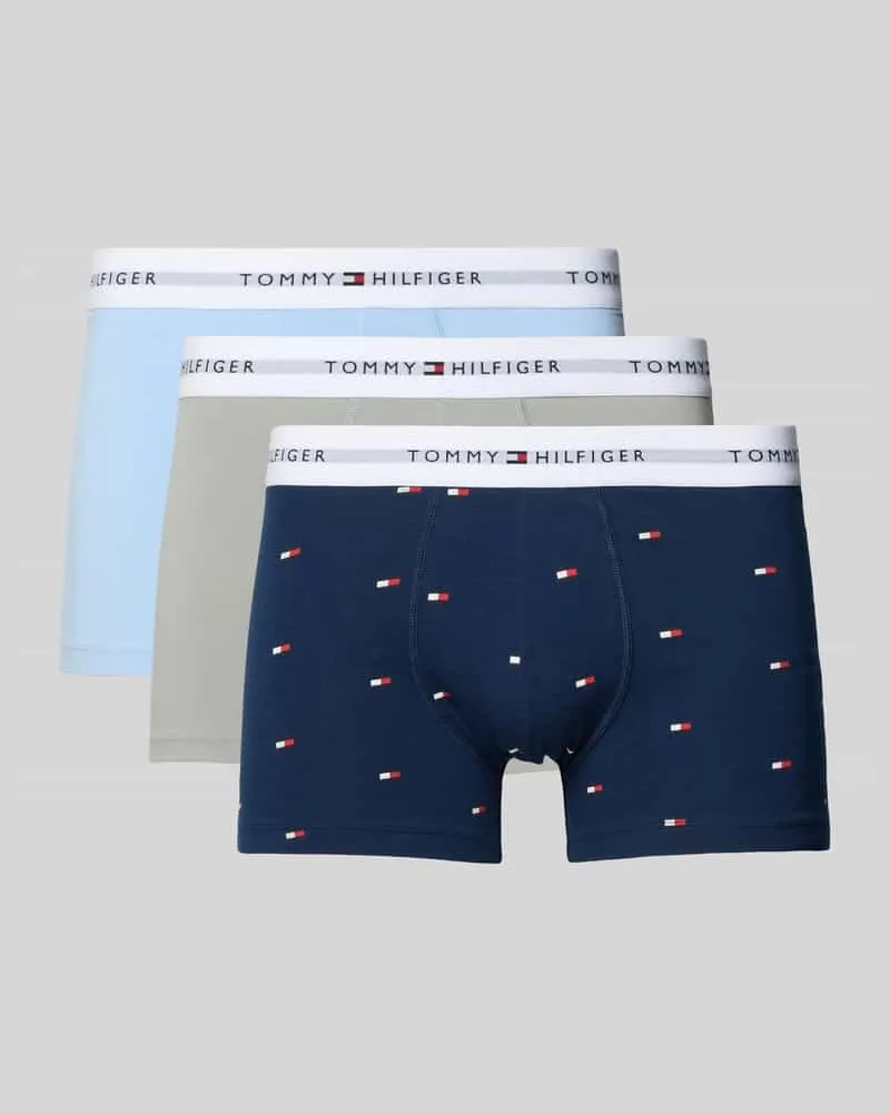 Tommy Hilfiger Pants mit elastischem Logo-Bund im 3er-Pack Blau