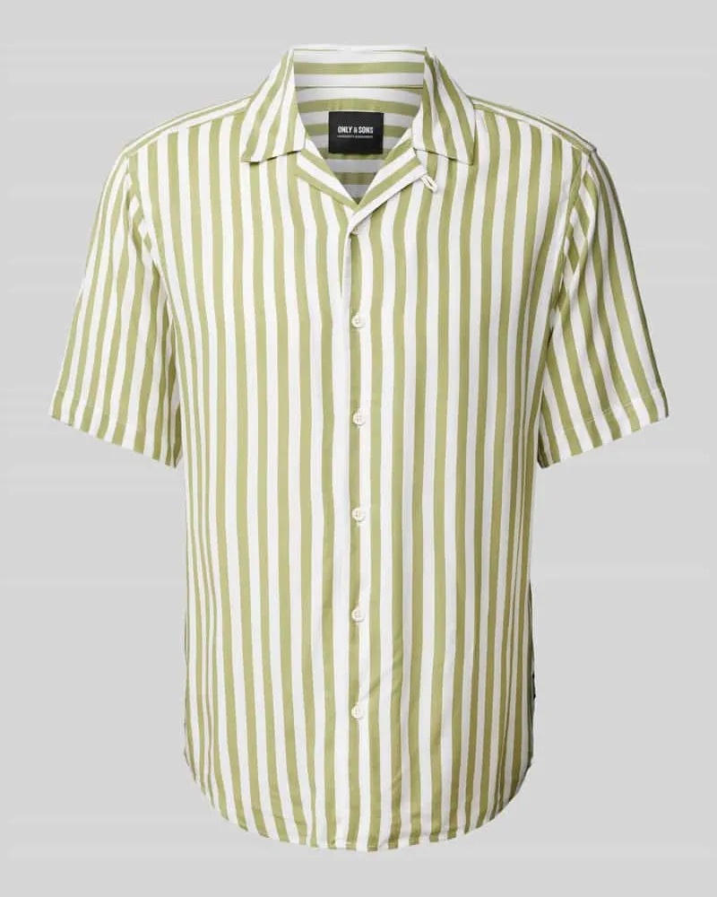 Only & Sons Freizeithemd aus Viskose mit Reverskragen Modell 'WAYNE Hellgruen