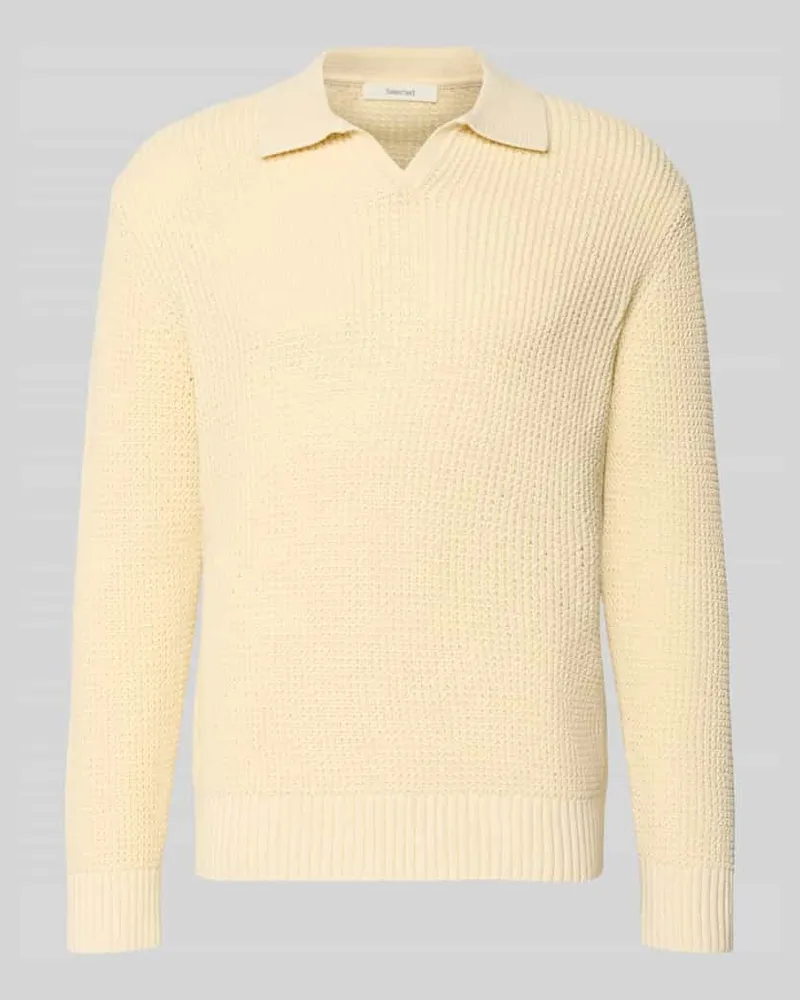 Selected Homme Relaxed Fit Strickpullover aus reiner Baumwolle Modell 'DERECK Sand
