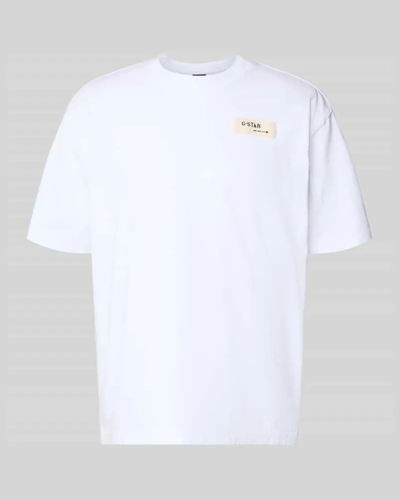 G-STAR RAW Relaxed Fit T-Shirt mit Label-Badge Weiss