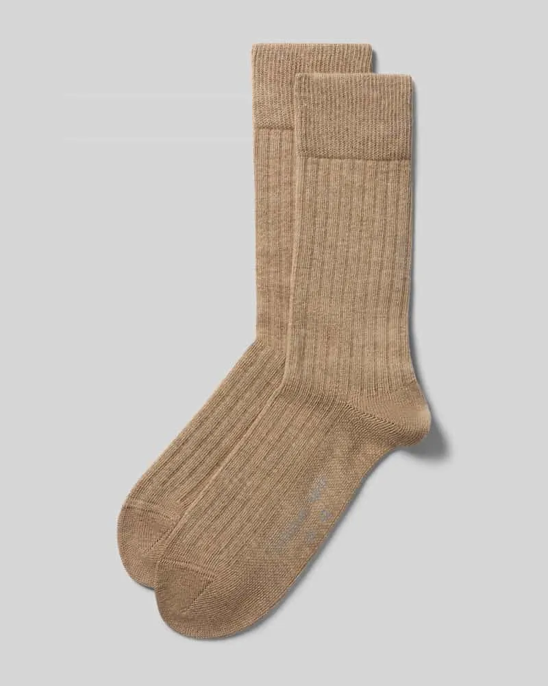 Christian Berg Socken aus Baumwoll-Mix im 2er-Pack Sand