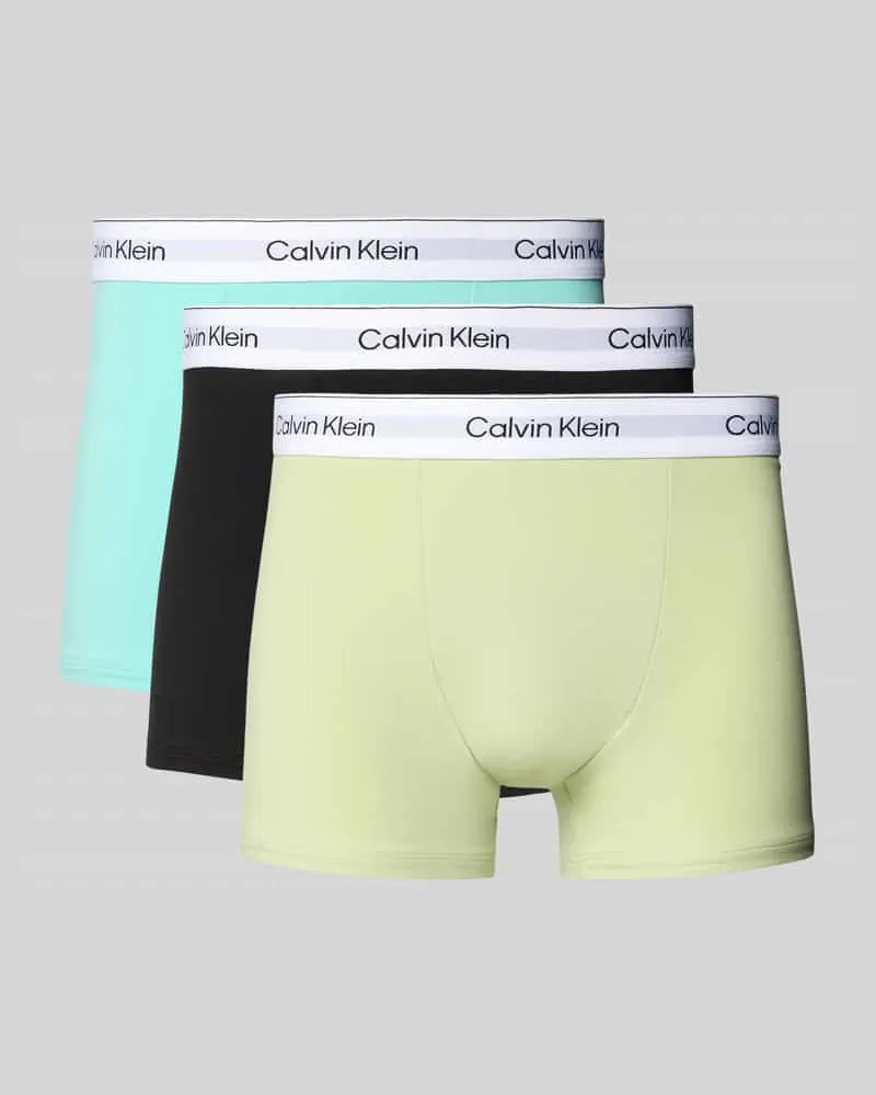 Calvin Klein Trunks mit elastischem Logo-Bund im 3er-Pack Blau