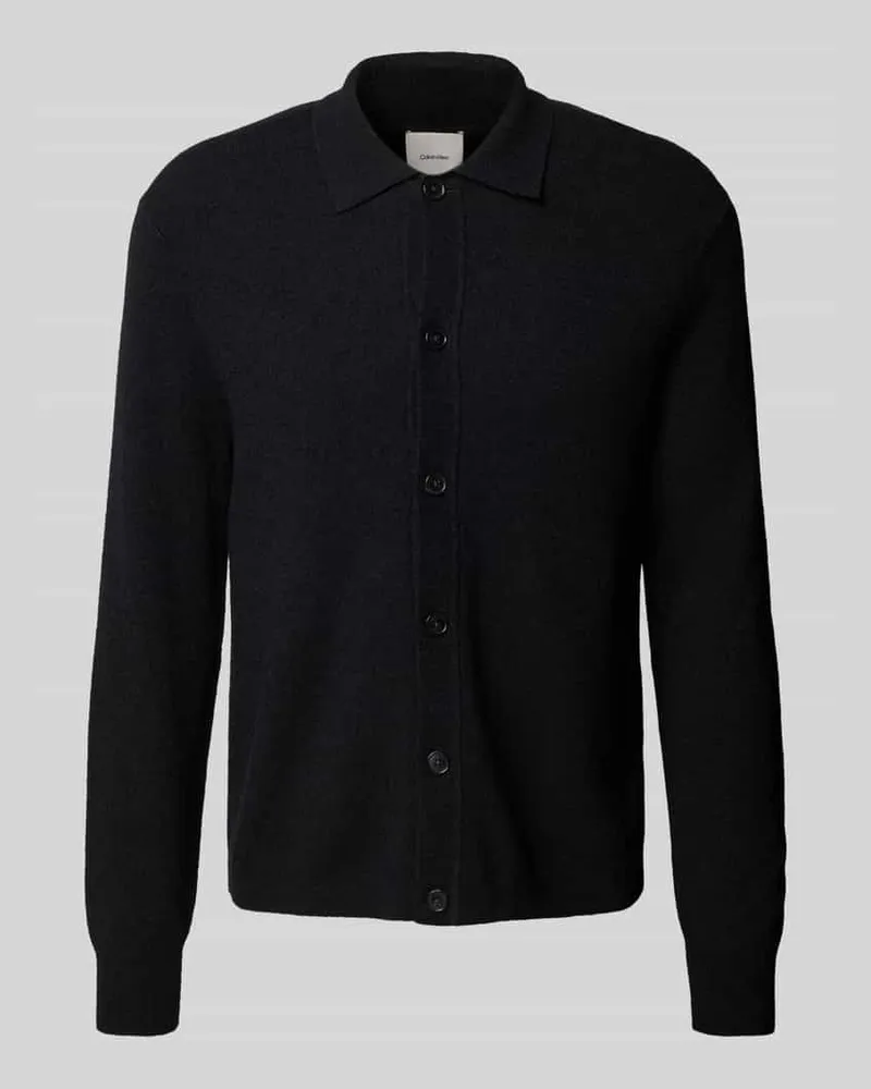 Calvin Klein Wolljacke mit Kentkragen 