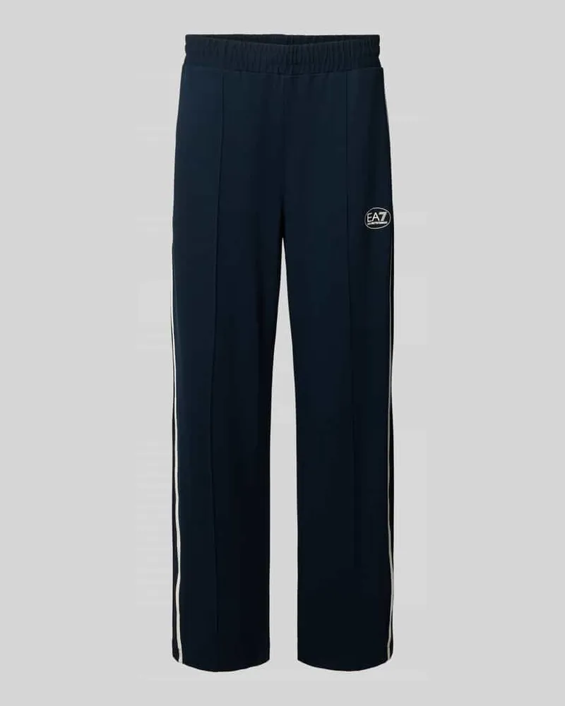 EA7 Trackpants aus Viskose-Mix Dunkelblau