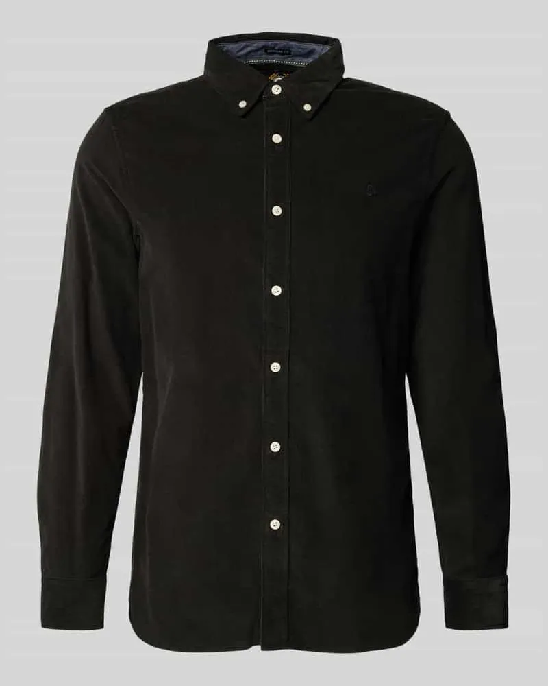 Superdry. Freizeithemd mit Label-Stitching Black