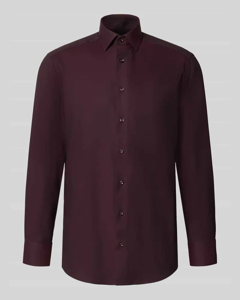Olymp Modern Fit Businesshemd aus reiner Baumwolle Bordeaux