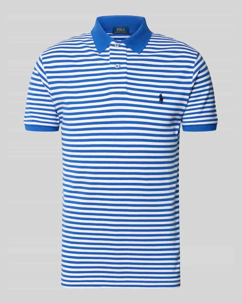 Ralph Lauren Slim Fit Poloshirt aus reiner Baumwolle Modell 'YD MESH STRIPE POLO Royal