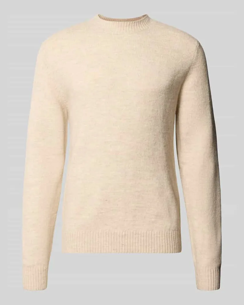 McNeal Regular Fit Strickpullover mit gerippten Abschlüssen Kitt