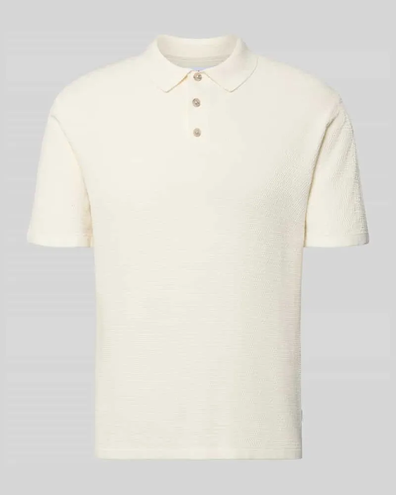 Jack & Jones Regular Fit Poloshirt mit Strukturmuster Modell 'GEORGE Weiss
