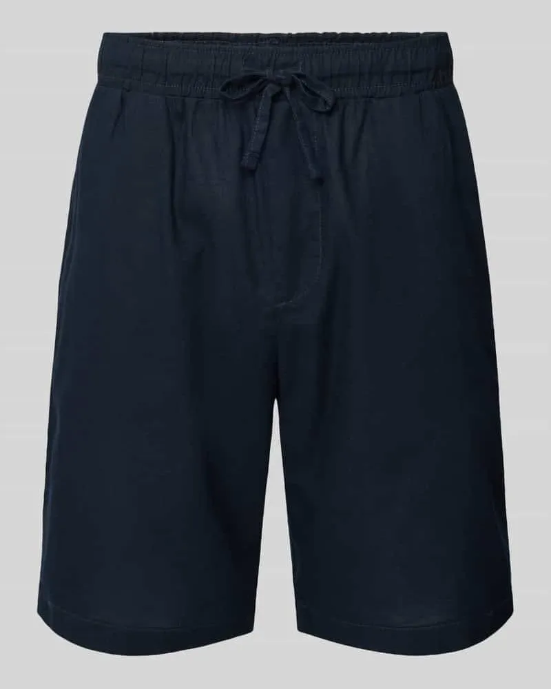 McNeal Shorts aus Leinen-Baumwoll-Mix mit Gesäßtasche Dunkelblau