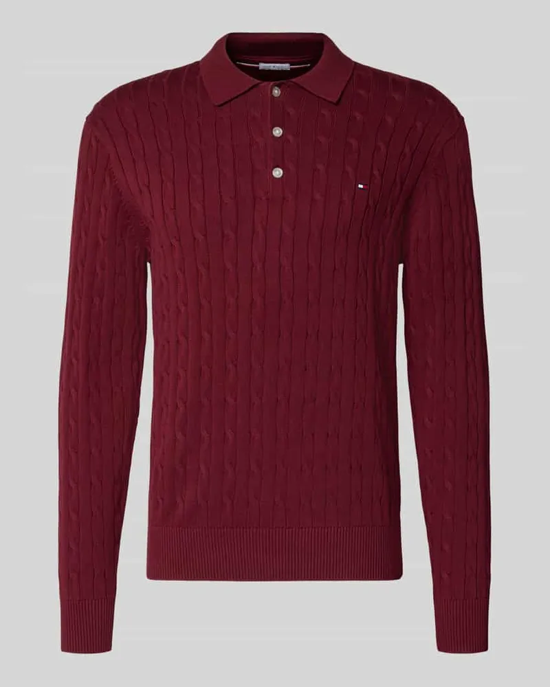 Tommy Hilfiger Regular Fit Pullover aus reiner Baumwolle Bordeaux