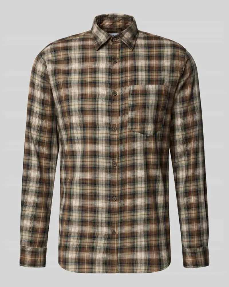 Jack & Jones Slim Fit Freizeithemd aus reiner Baumwolle Modell 'James Schoko