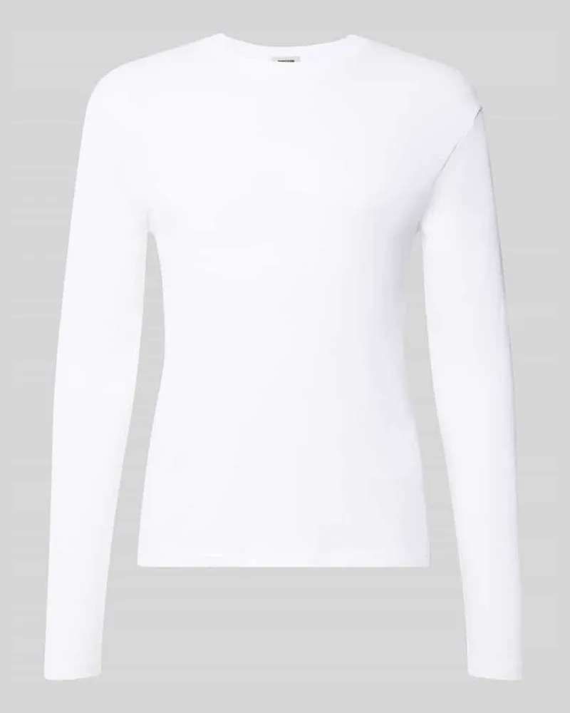 Drykorn Slim Fit Longsleeve aus reiner Baumwolle Modell 'Enil Weiss