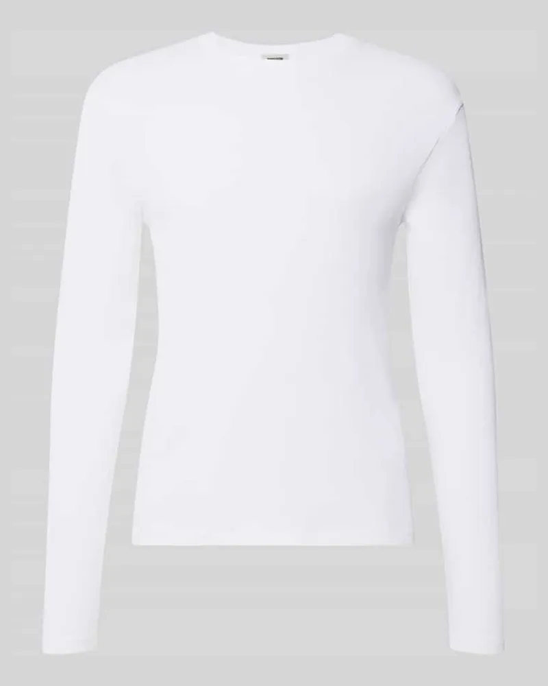 Drykorn Slim Fit Longsleeve aus reiner Baumwolle Modell 'Enil Weiss