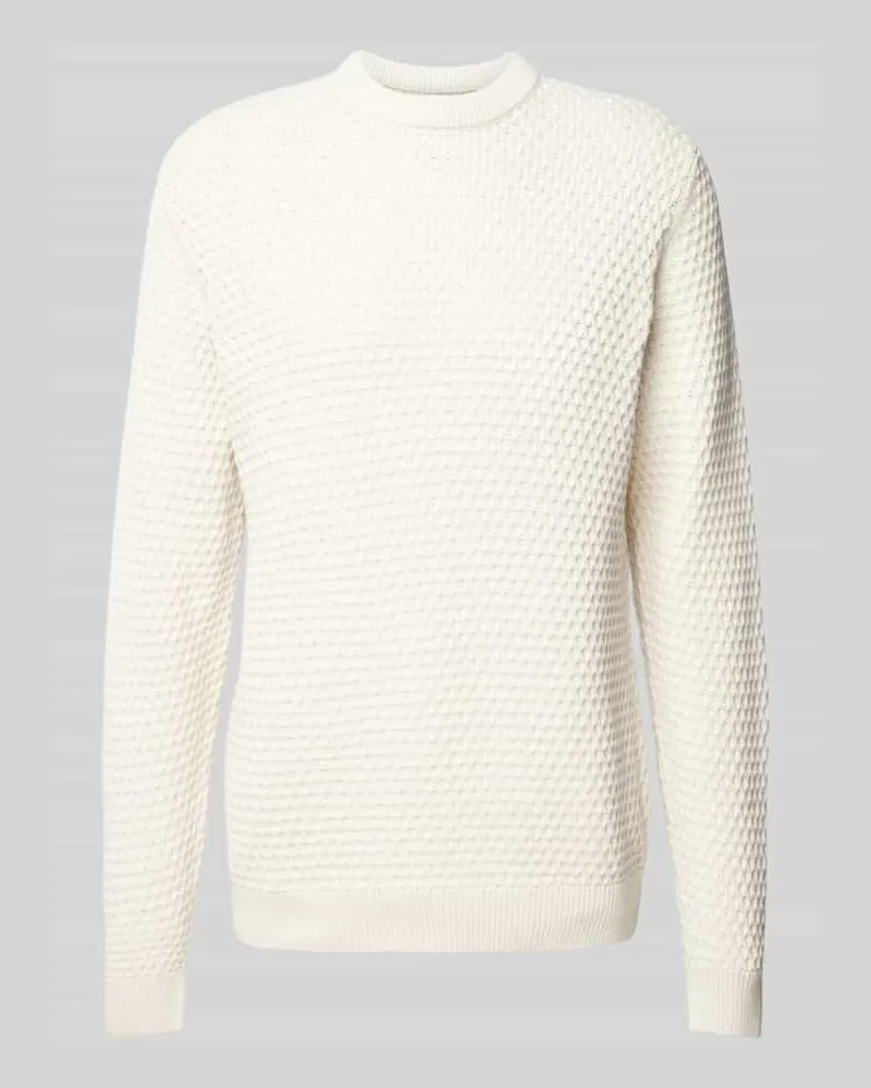 Casual Friday Strickpullover mit Strukturmuster Modell 'Karl Beige