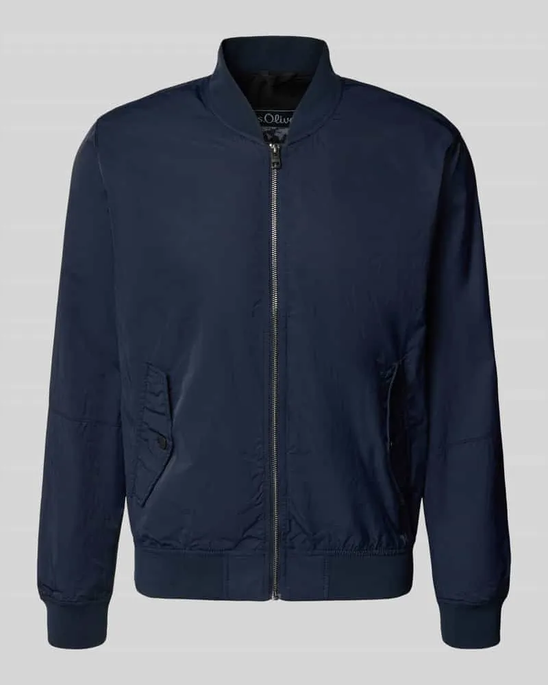 S.Oliver Regular Fit Bomberjacke mit Stehkragen Marine