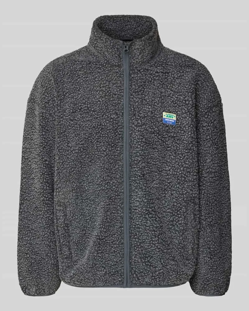 American Vintage Regular Fit Jacke mit Logo-Patch Anthrazit