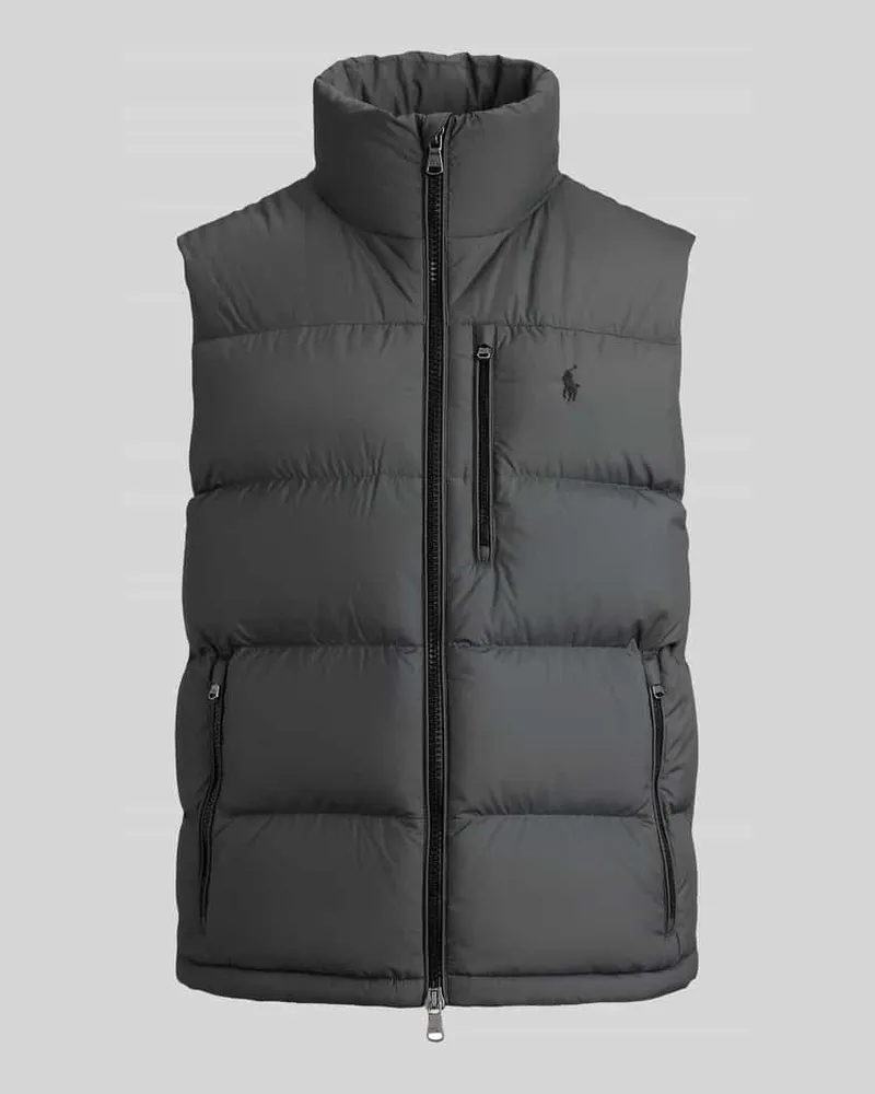 Ralph Lauren Regular Fit Weste mit Logo-Stitching Mittelgrau