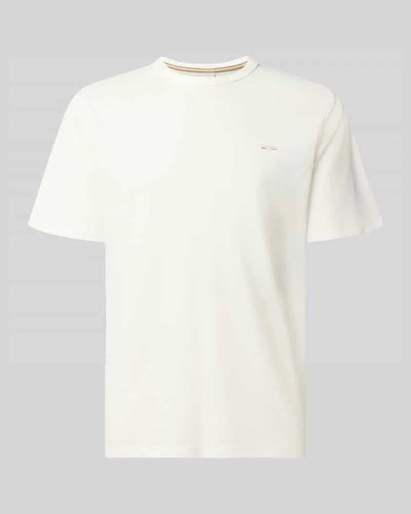 Jack & Jones Regular Fit T-Shirt aus Baumwoll-Mix Modell 'Alves Offwhite