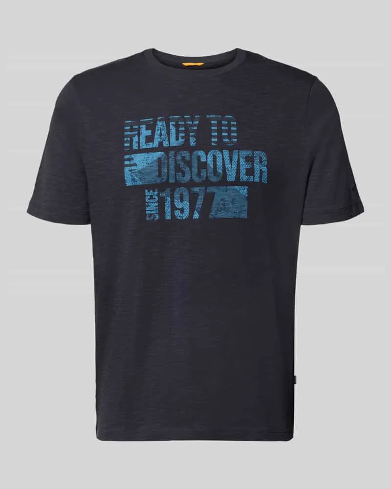 Camel Active Regular Fit T-Shirt aus reiner Baumwolle Marine