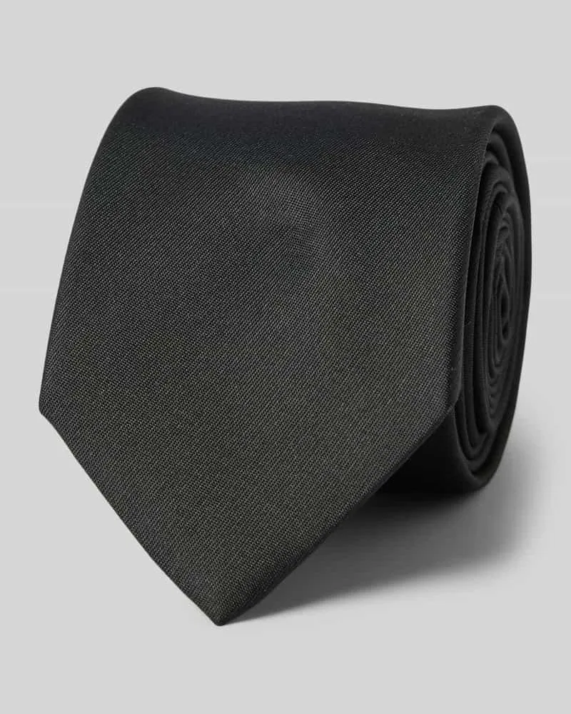 Olymp Seidenkrawatte im unifarbenen Design Black