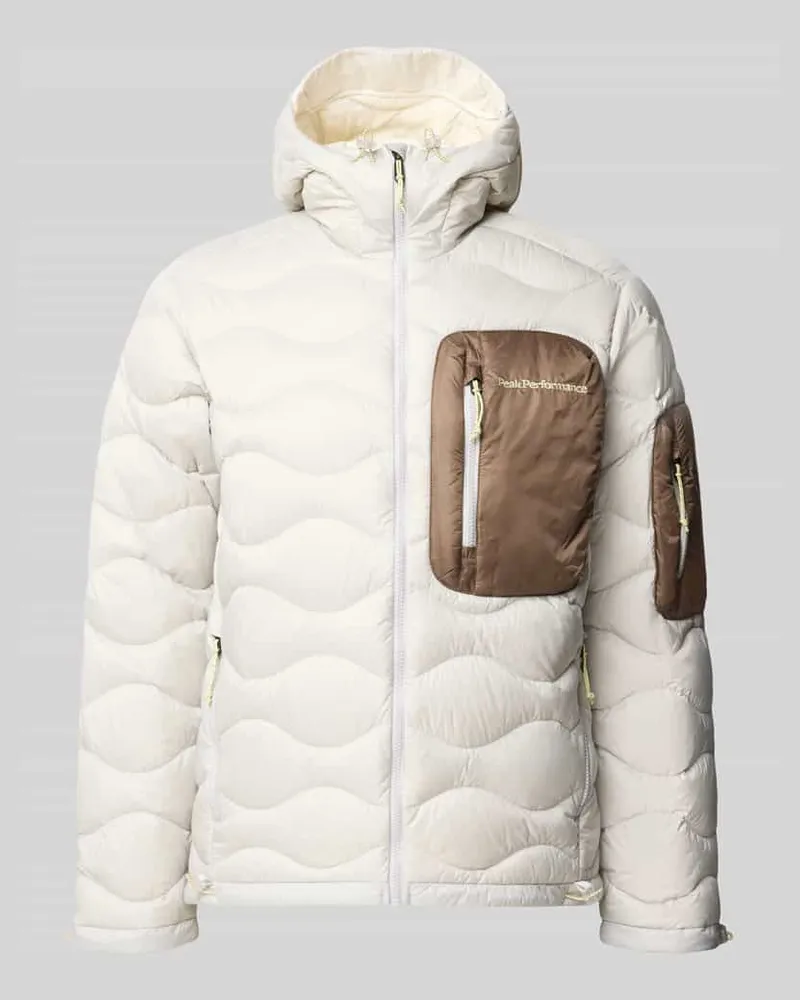 Peak Performance Regular Fit Steppjacke mit kontrastierender Brusttasche Silber