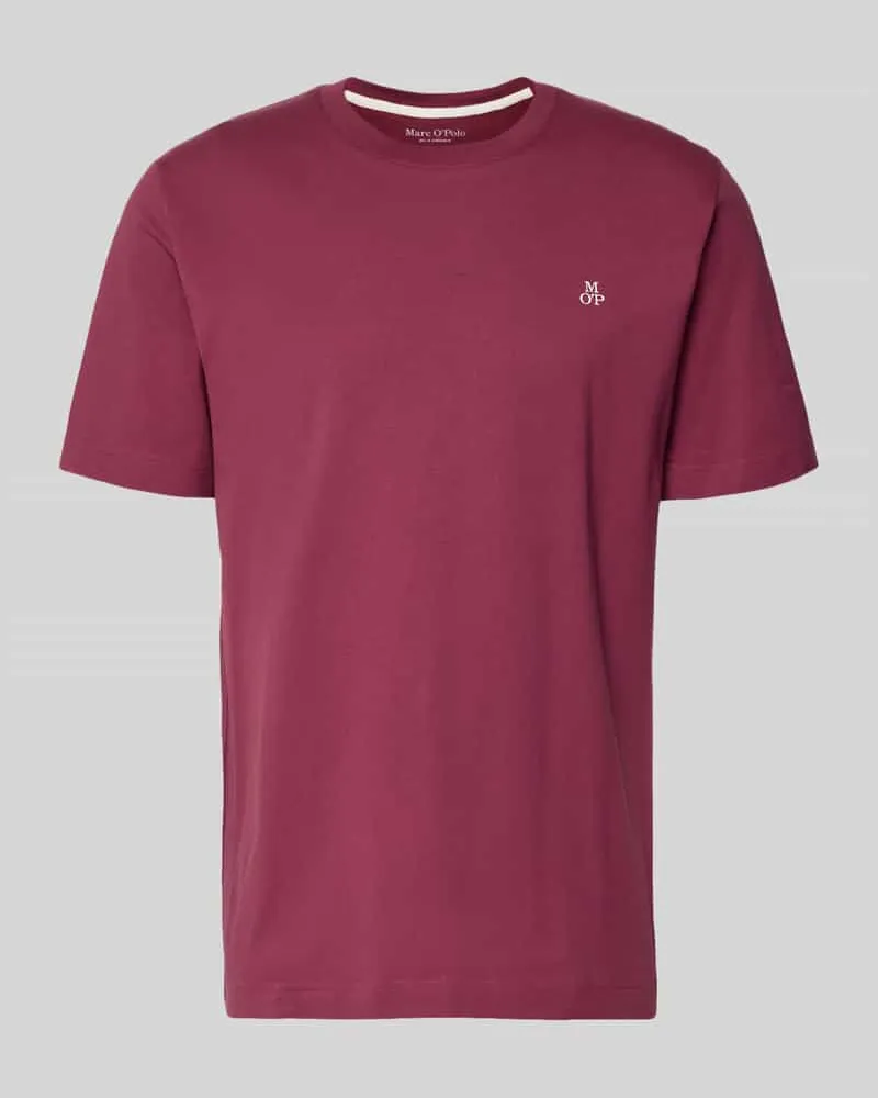 Marc O'Polo Regular Fit T-Shirt aus reiner Baumwolle Dunkelrot
