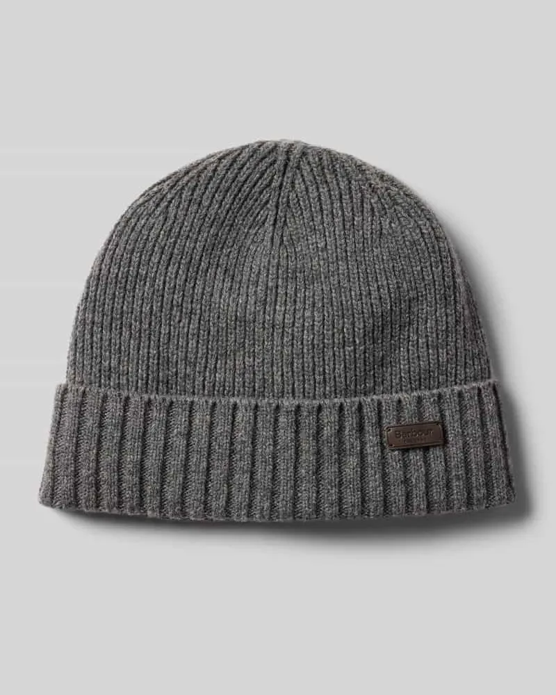 Barbour Beanie aus Woll-Mix Modell 'CARLTON Graphit
