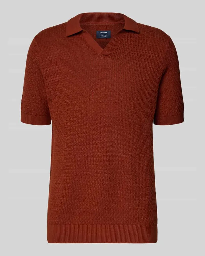 McNeal Regular Fit Strickpolo mit Strukturmuster Dunkelrot