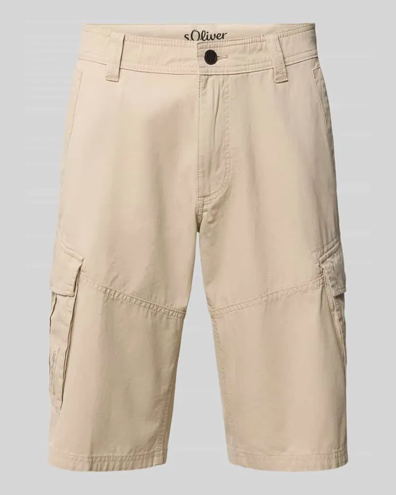 S.Oliver Relaxed Fit Cargoshorts aus reiner Baumwolle Camel