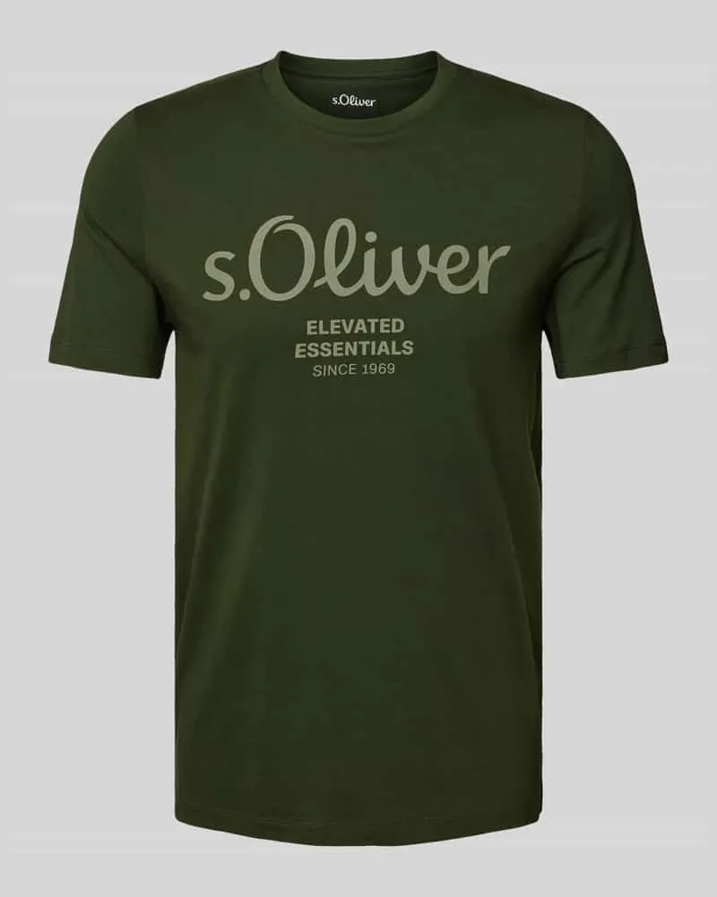 S.Oliver Regular Fit T-Shirt aus reiner Baumwolle mit Statement-Label-Print 