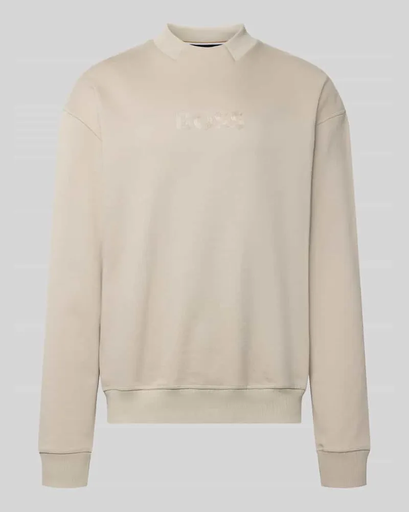 HUGO BOSS Sweatshirt mit Rundhals Beige