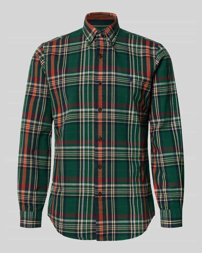 Ralph Lauren Custom Fit Freizeithemd mit Button-Down-Kragen Dunkelgruen