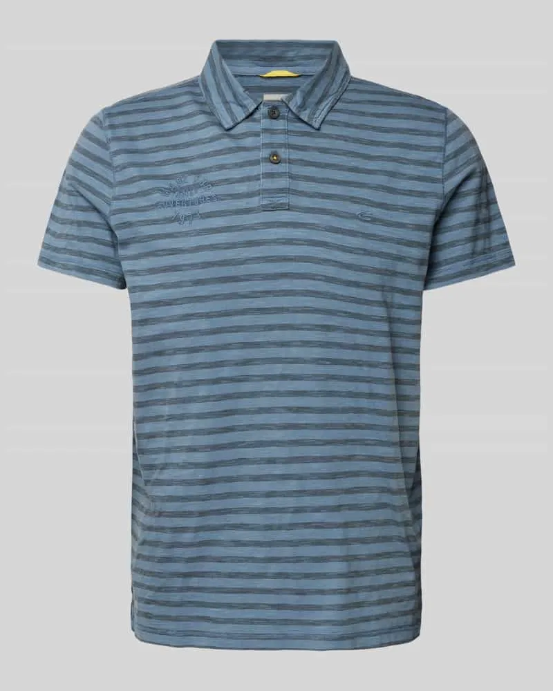 Camel Active Poloshirt mit Streifenmuster und Label-Stitching 