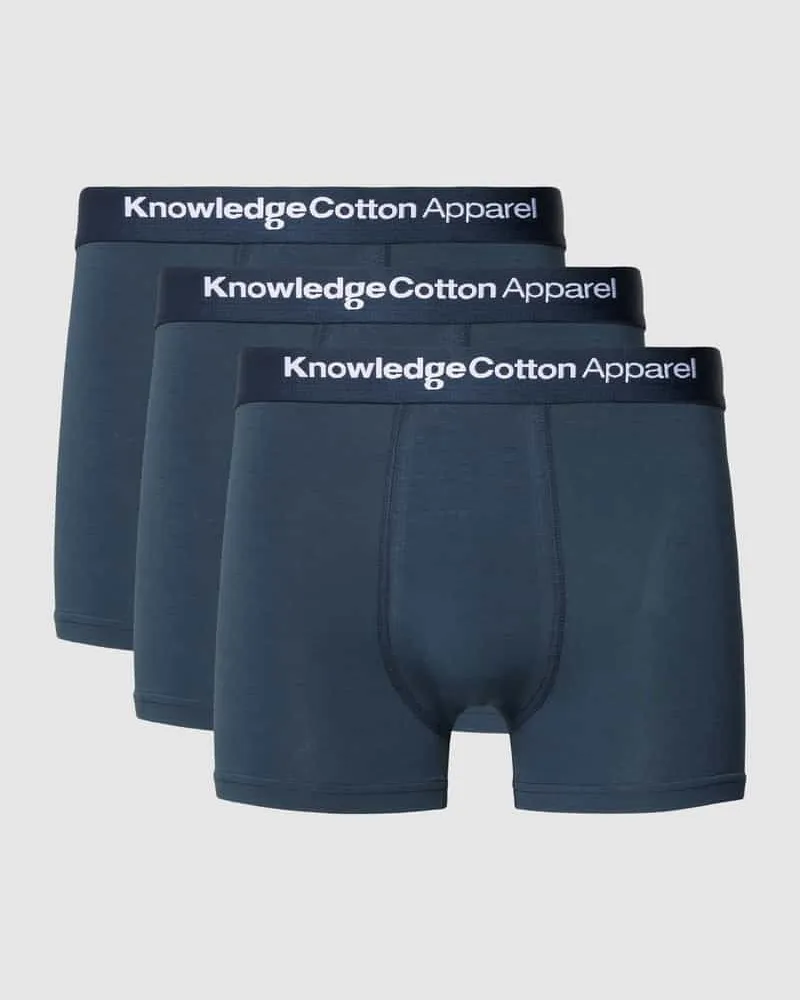Knowledge Cotton Apparel Trunks mit elastischem Label-Bund im 3er-Pack 
