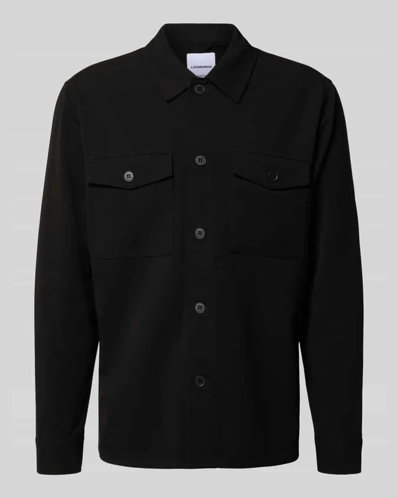 Lindbergh Hemdjacke mit Knopfleiste Black