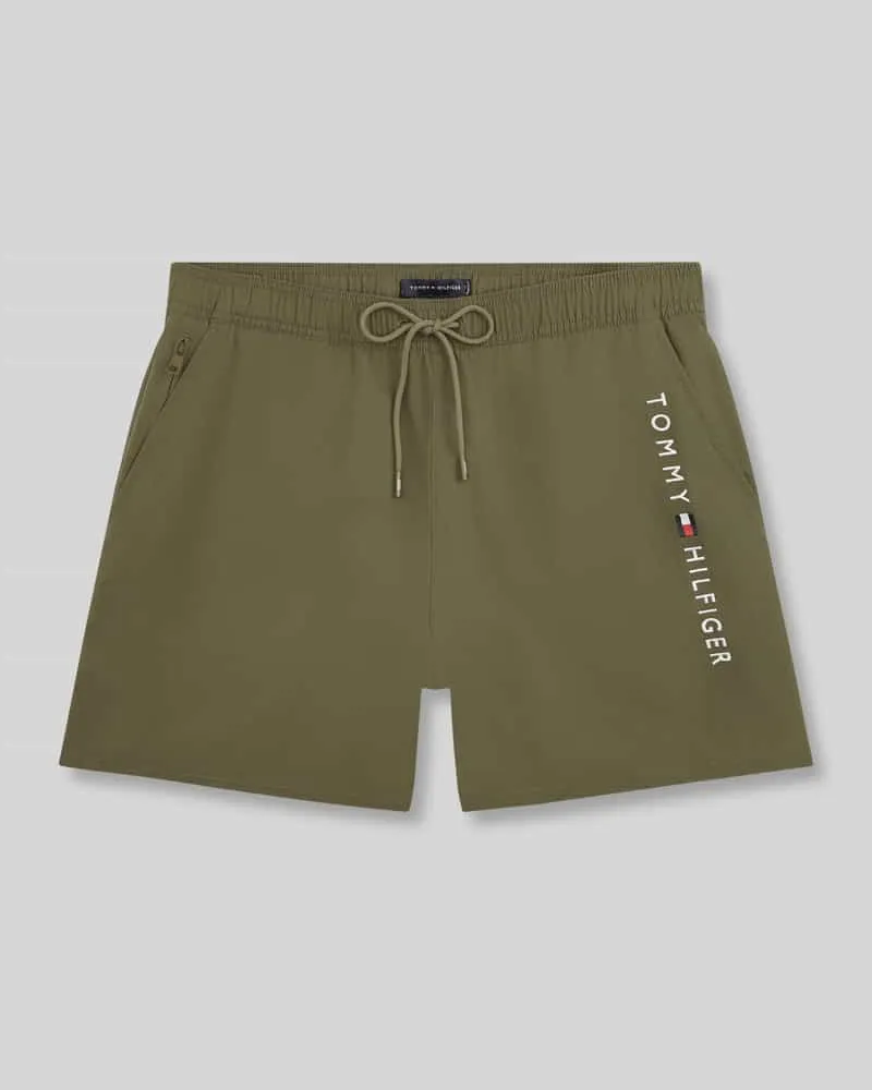 Tommy Hilfiger Badehose mit Label Print Oliv