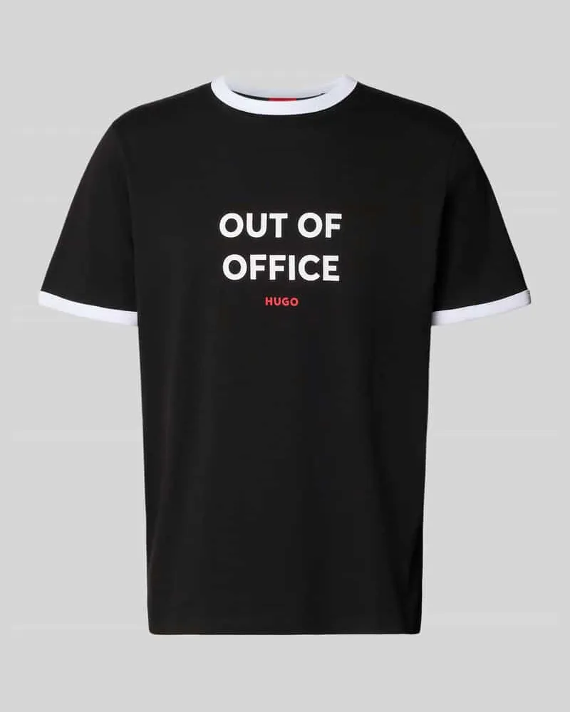 HUGO BOSS Regular Fit T-Shirt aus reiner Baumwolle Modell 'DOFFICE Black