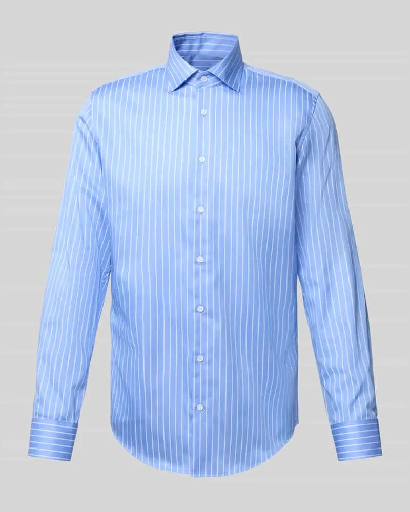 Seidensticker Slim Fit Business-Hemd mit Knopfleiste Bleu