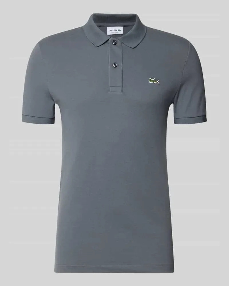 Lacoste Slim Fit Poloshirt aus reiner Baumwolle Dunkelgrau