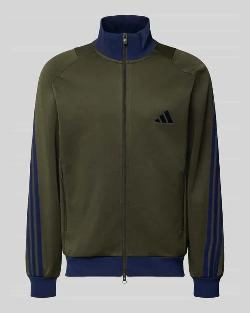 adidas Sweatjacke mit Reißverschlusstaschen Dunkelgruen