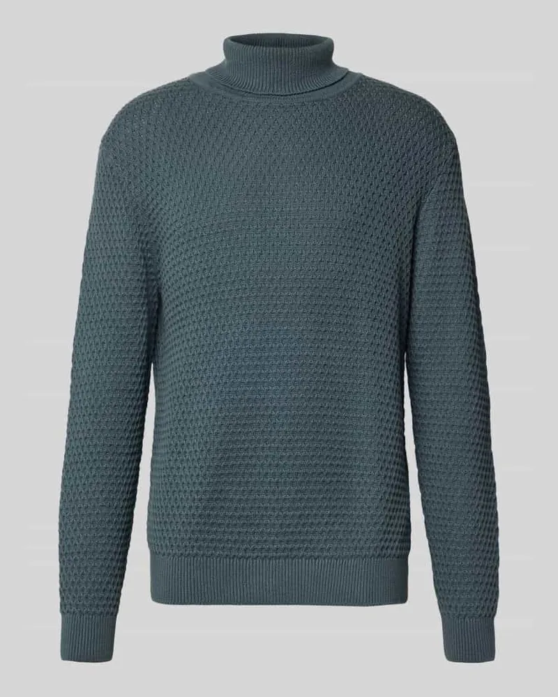 McNeal Rollkragenpullover mit gerippten Abschlüssen Anthrazit