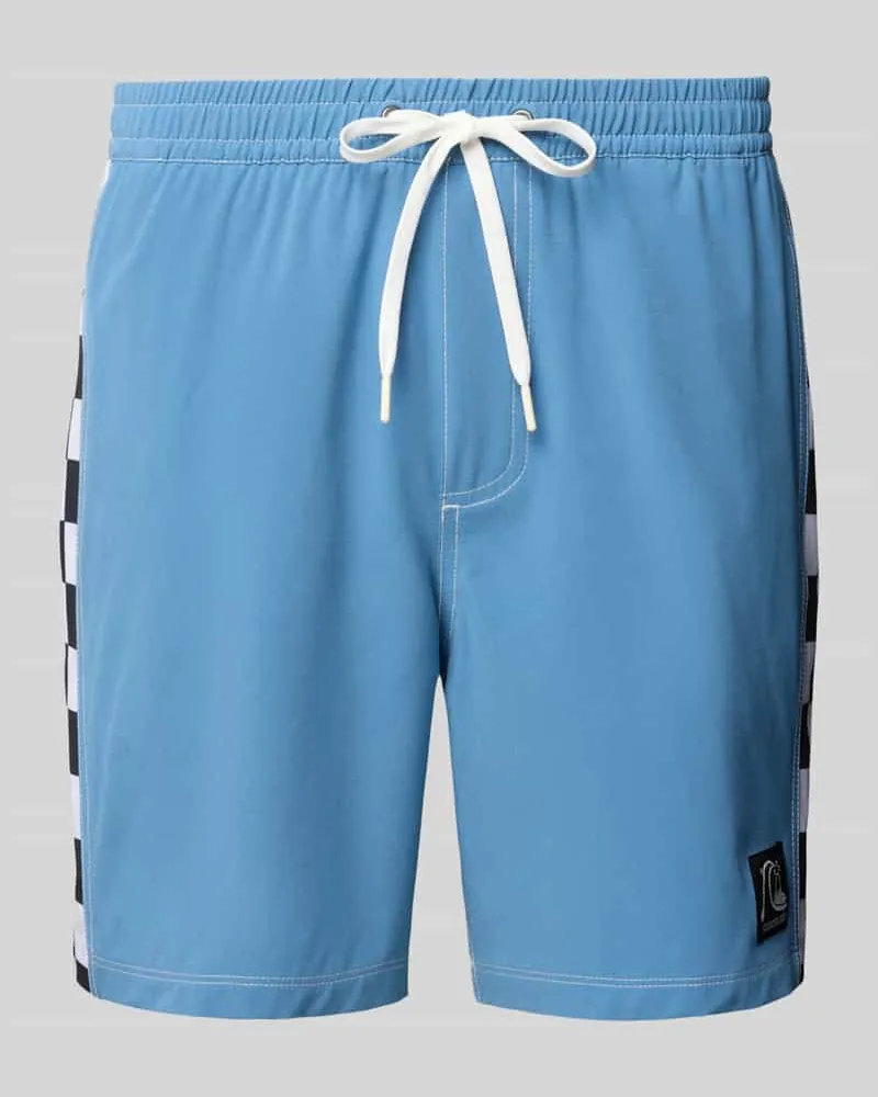 Quiksilver Relaxed Fit Badeshorts mit Label-Patch Bleu