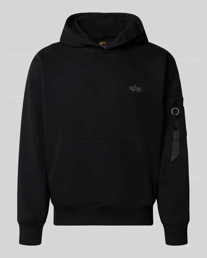 Alpha Industries Hoodie mit Label-Print Black