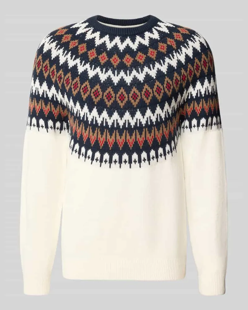 McNeal Strickpullover mit Norweger-Muster und Rundhalsausschnitt Sand