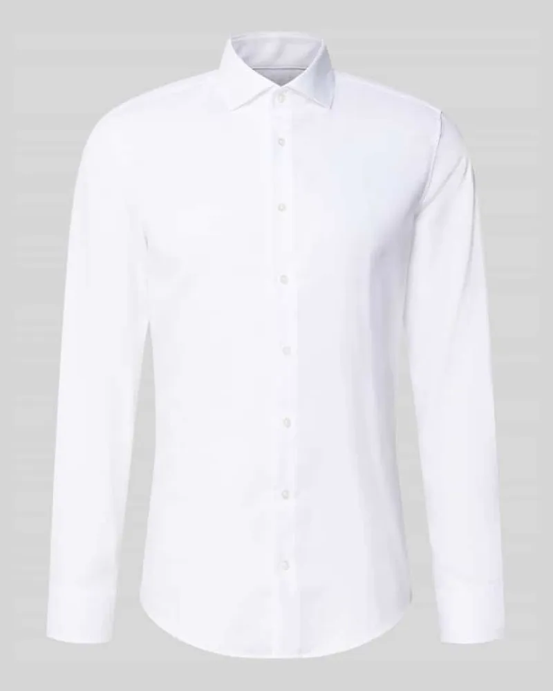Seidensticker Slim Fit Businesshemd mit Kentkragen Weiss