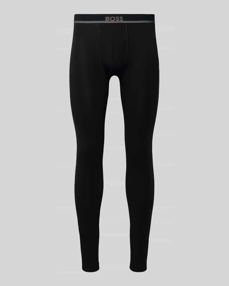 HUGO BOSS Lange Unterhose aus Baumwoll-Mix Black