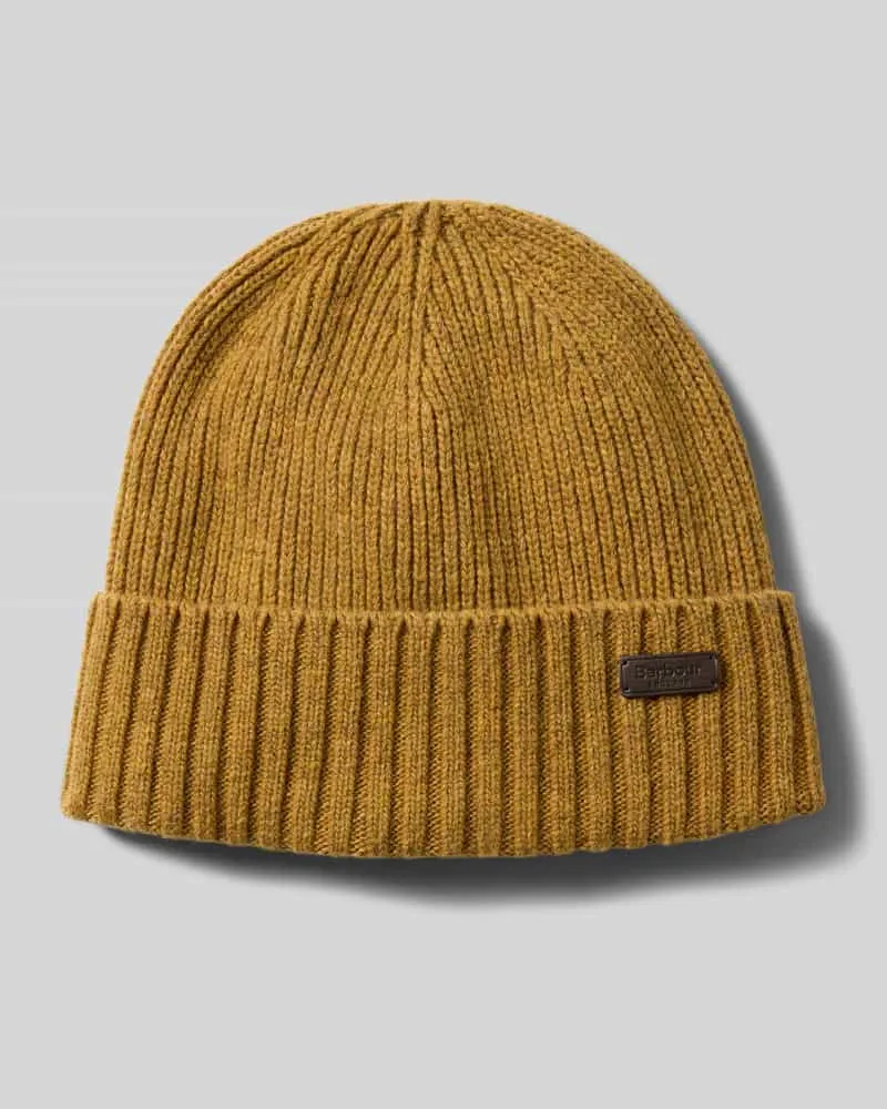 Barbour Beanie aus Woll-Mix Modell 'CARLTON Senf