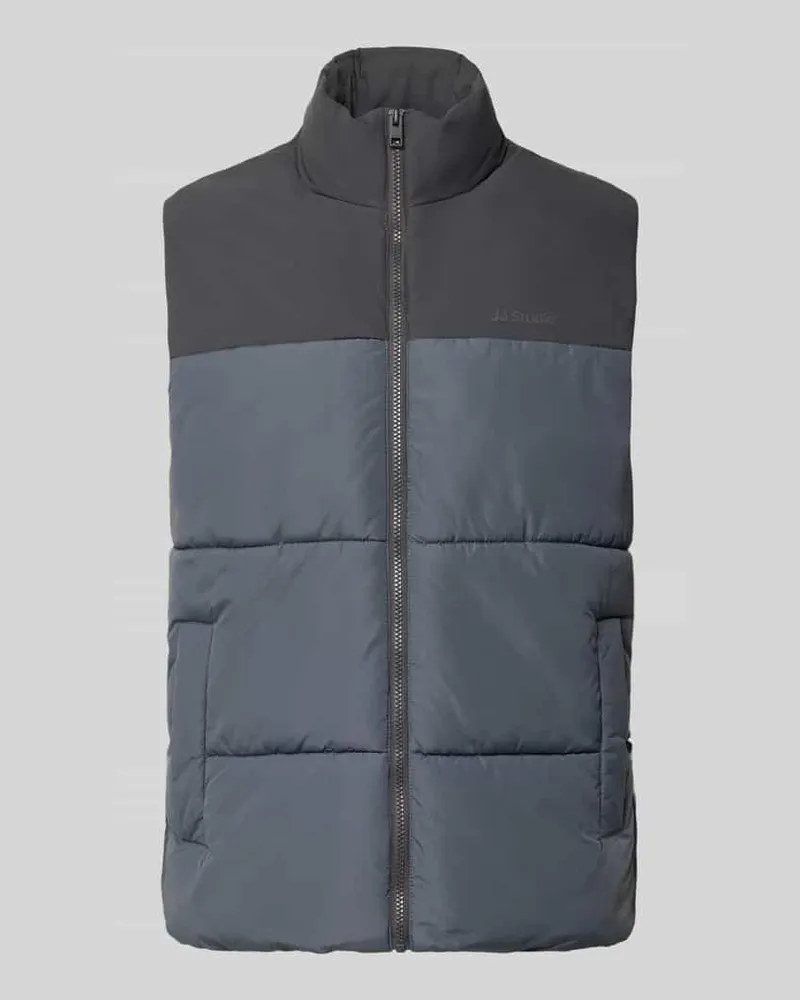 Jack & Jones Weste mit Stehkragen Modell 'RAZE Stein